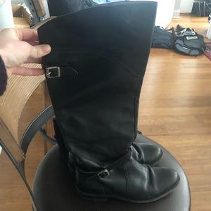 Tall, black Frye Riding Boots